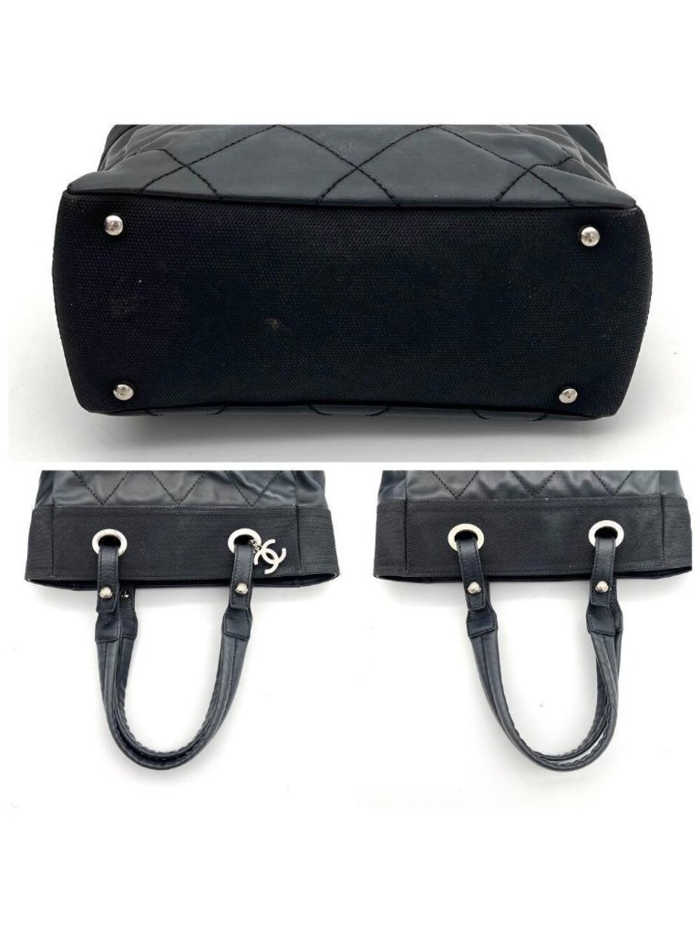 ★SOLD★ Chanel Paris Biarritz PM Tote Black - Picture 8 of 10